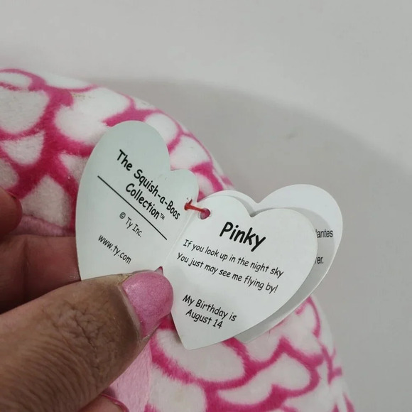 Ty Beanie Squish a Boos Owl Pinky Stuffed Animal Plush Toy Pink FLAW 8 in - Picture 3 of 9